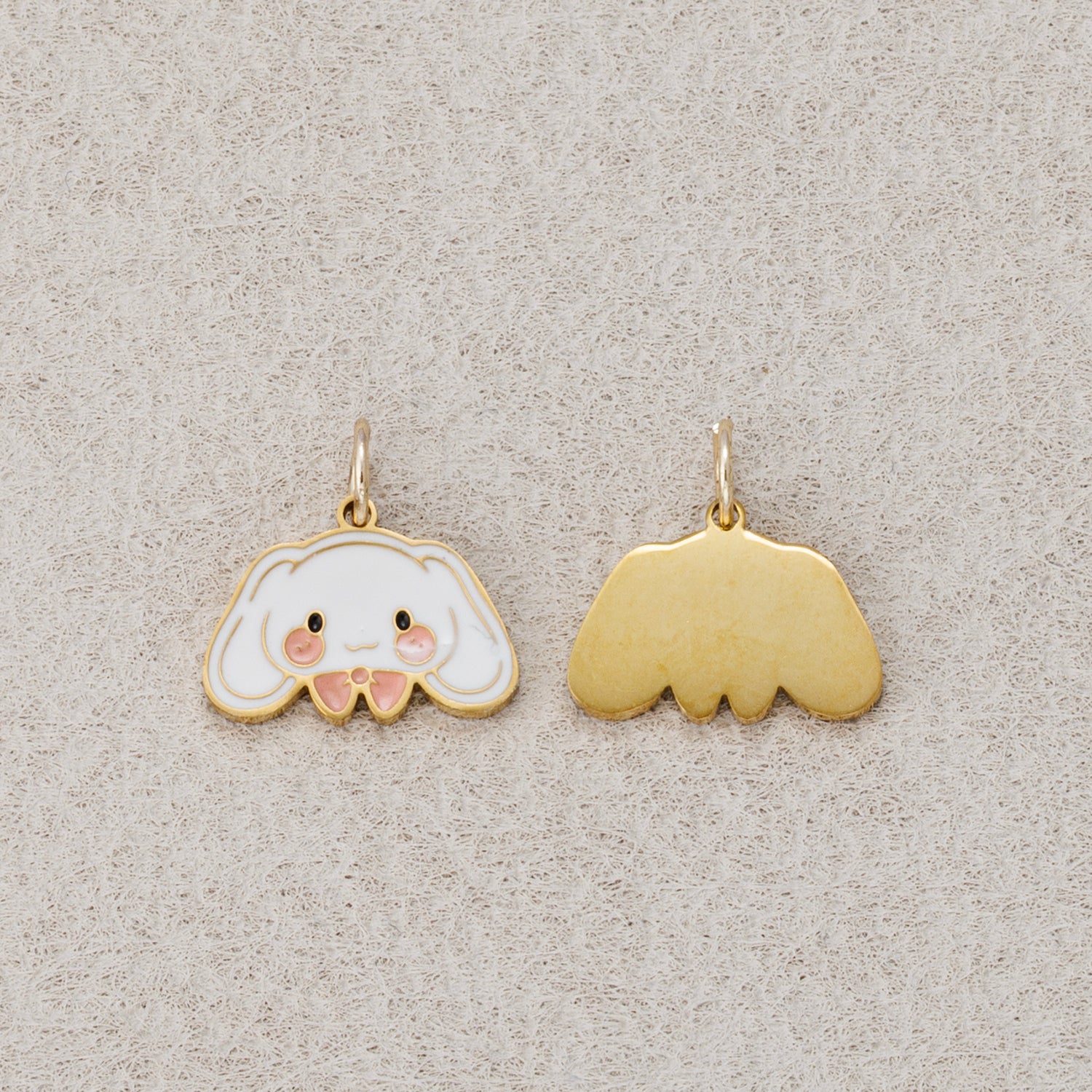 Launch Promo: 24K Gold PVD Stainless Steel Pink White Cute Baby Doll Enamel Charm | Sold Each