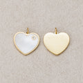 Launch Promo: 14K Gold PVD Stainless Steel Mother Of Pearl Love Heart Charm | Sold Each