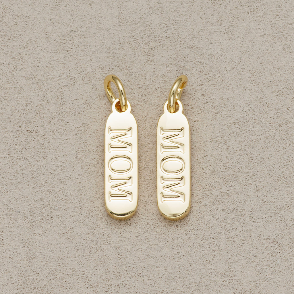 Launch Promo: 24K Gold PVD Stainless Steel Mom Oval Tag Charm | Sold Each