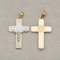 Launch Promo: 14K Gold PVD Stainless Steel Traditional Religious Catholic Cross Pendant | Sold Each