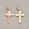 Launch Promo: 24K Gold PVD Stainless Steel San Benito Crucifix Cross Pendant Charm | Sold Each