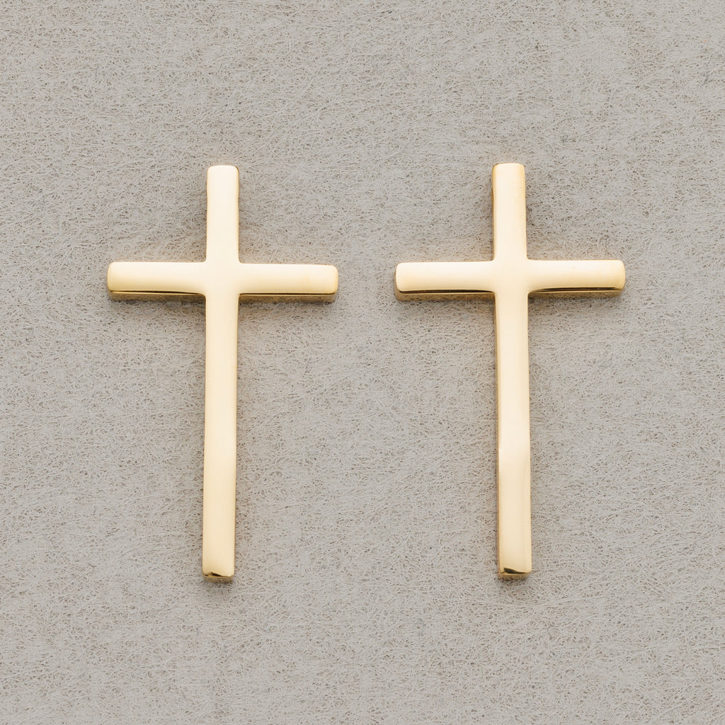 Launch Promo: Gold PVD Stainless Steel Plain Cross Religious Slider Charm | Sold Each