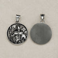 Launch Promo: Stainless Steel Textured Spartan Warrior Coin Pendant | Sold Each