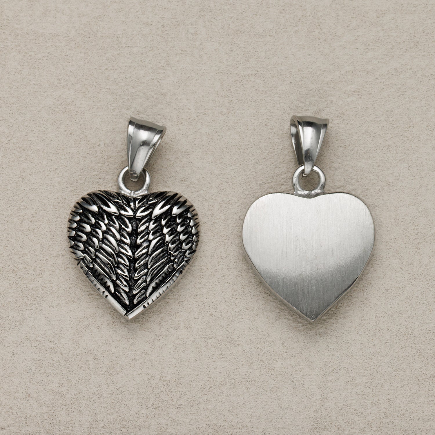 Launch Promo: Stainless Steel Gothic Angel Wing Heart Pendant | Sold Each