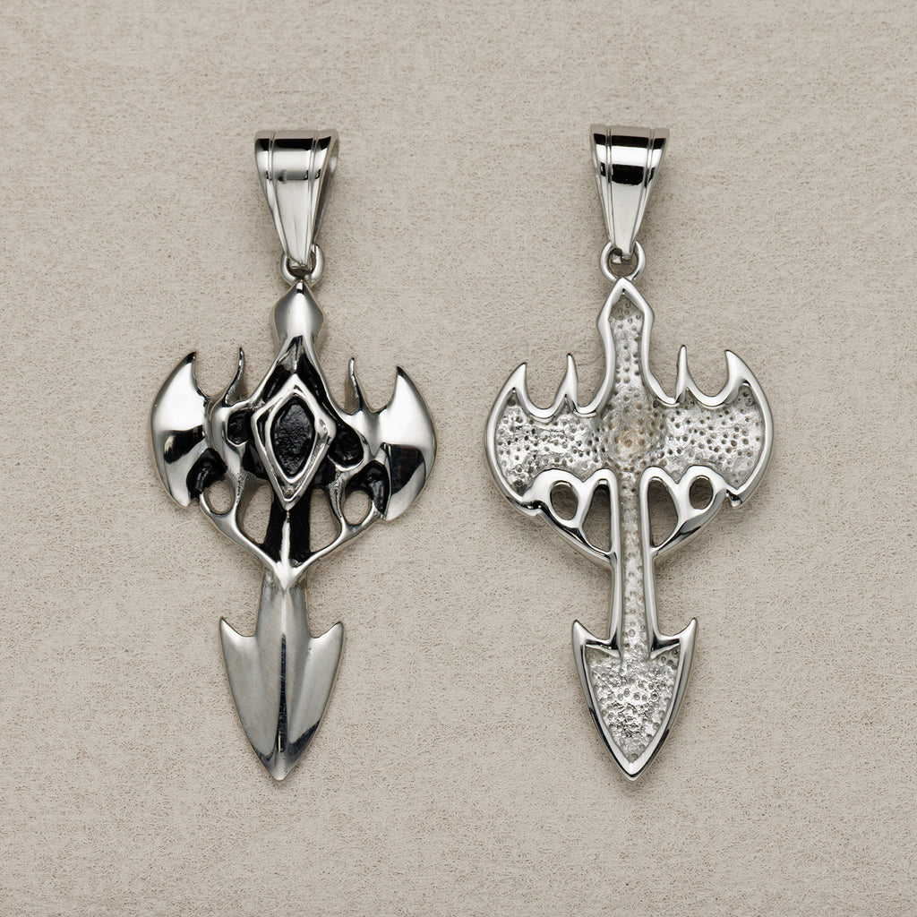 Launch Promo: Stainless Steel Gothic Warrior Shield Cross Pendant | Sold Each