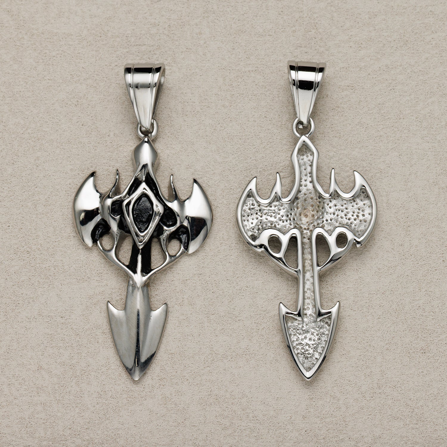 Launch Promo: Stainless Steel Gothic Warrior Shield Cross Pendant | Sold Each