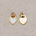 Launch Promo: 24K Gold PVD Stainless Steel Mini Mother of Pearl Love Heart Charm | Sold Each