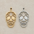 Launch Promo: 24K Gold PVD Stainless Steel Geometric Wireframe Skull Pendant in Gold & Silver | Sold Each