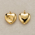 Launch Promo: 24K Gold PVD Stainless Steel Plain Chunky Heart Swirl Pendant | Sold Each