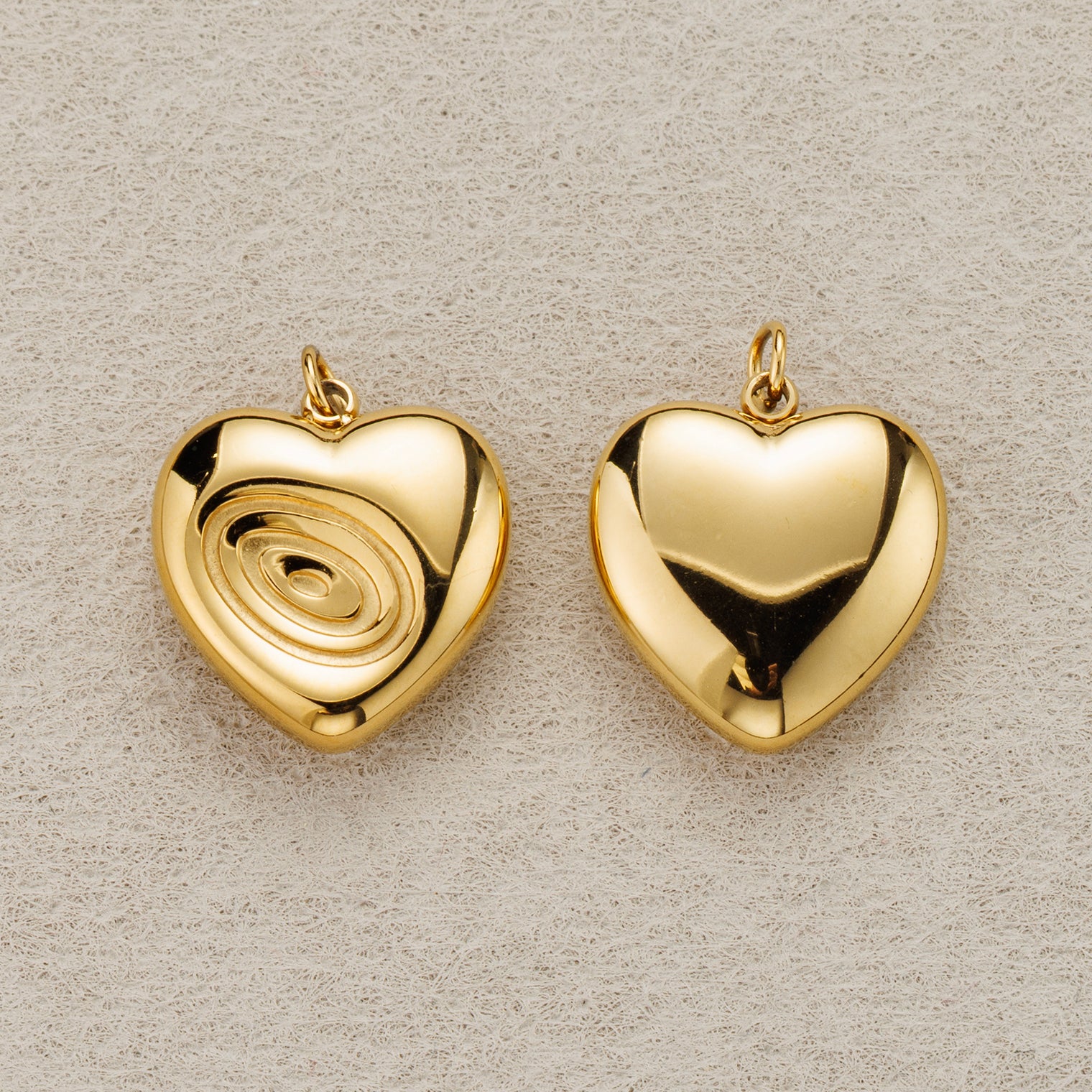 Launch Promo: 24K Gold PVD Stainless Steel Plain Chunky Heart Swirl Pendant | Sold Each