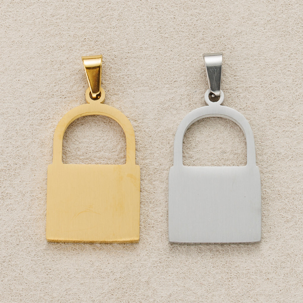 Launch Promo: 24K Gold PVD Stainless Steel Minimalist Arch Padlock Pendant | Sold Each