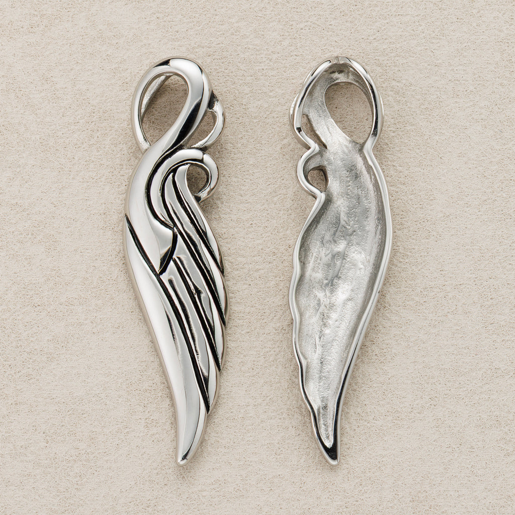Launch Promo: Stainless Steel Half Angel Wing Religious Pendant | Sold Each
