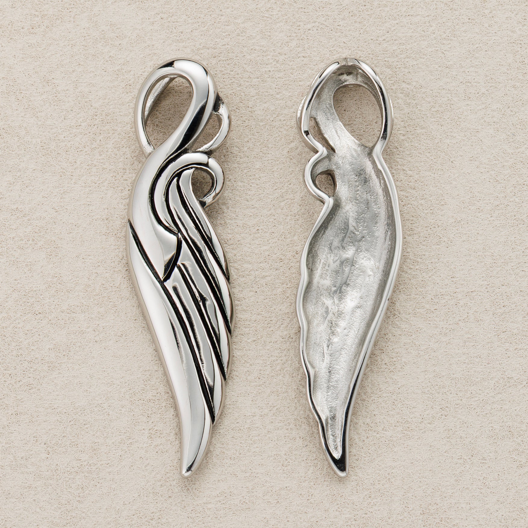 Launch Promo: Stainless Steel Half Angel Wing Religious Pendant | Sold Each