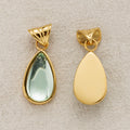 Launch Promo: 24K Gold PVD Stainless Steel Pastel Green Teardrop CZ Geometric Pendant | Sold Each