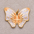 Gold PVD Stainless Steel Colorful Enamel Dual Colors Mariposa Butterfly Animal Charm
