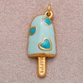 Gold PVD Stainless Steel Multicolor Popsicle Ice Cream Enamel Charm