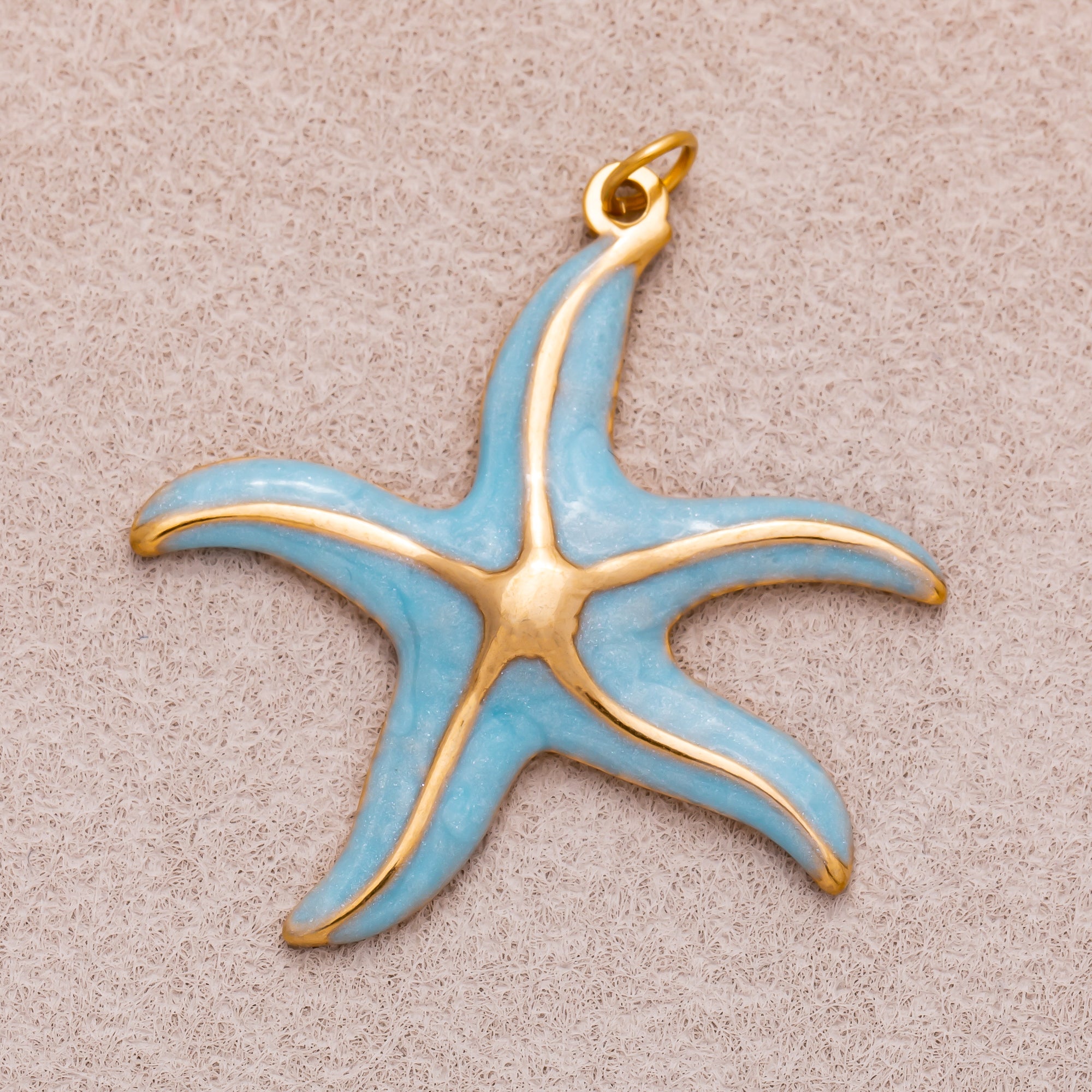 Gold PVD Stainless Steel Pastel Ocean Starfish Charm