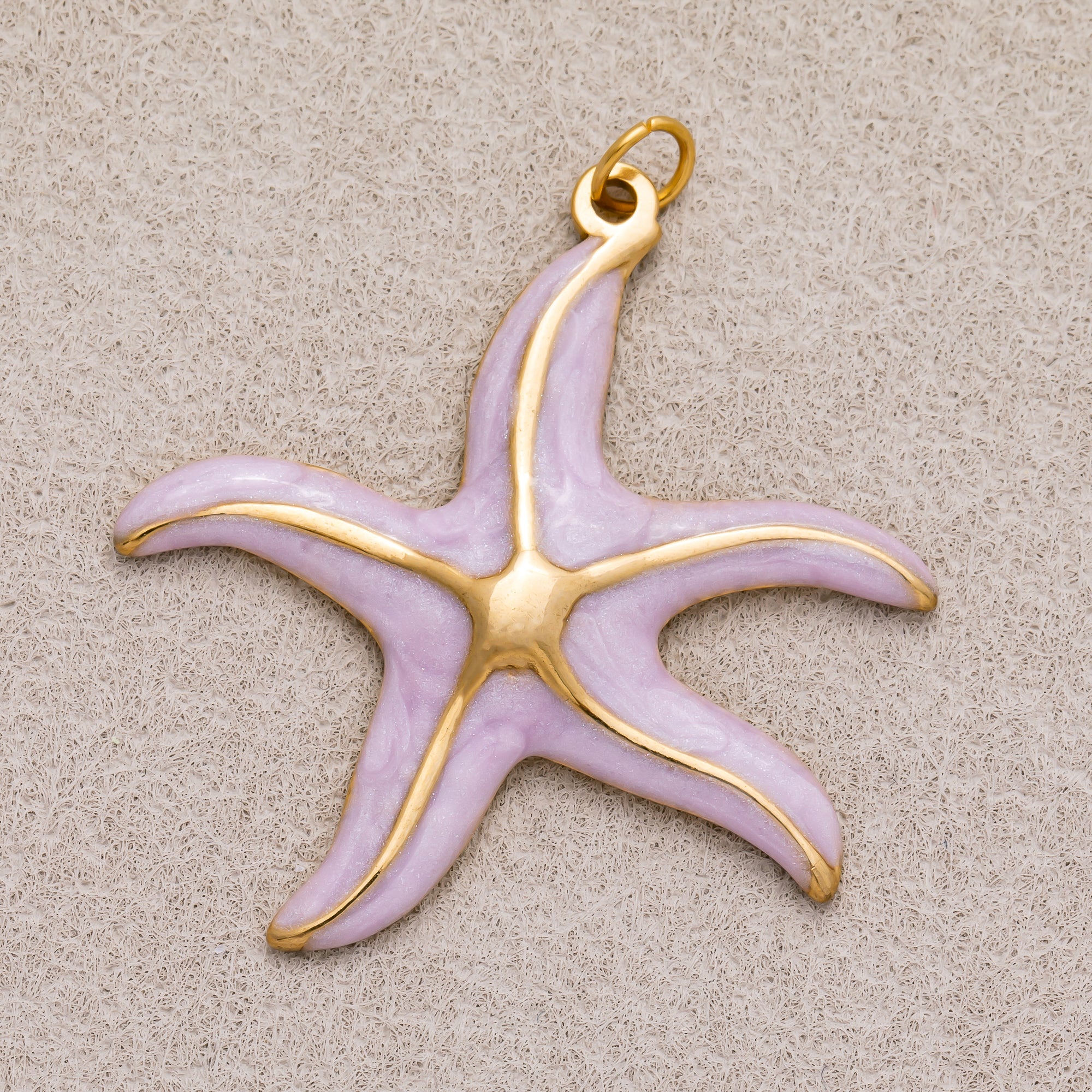 Gold PVD Stainless Steel Pastel Ocean Starfish Charm