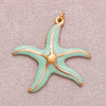 Gold PVD Stainless Steel Pastel Ocean Starfish Charm