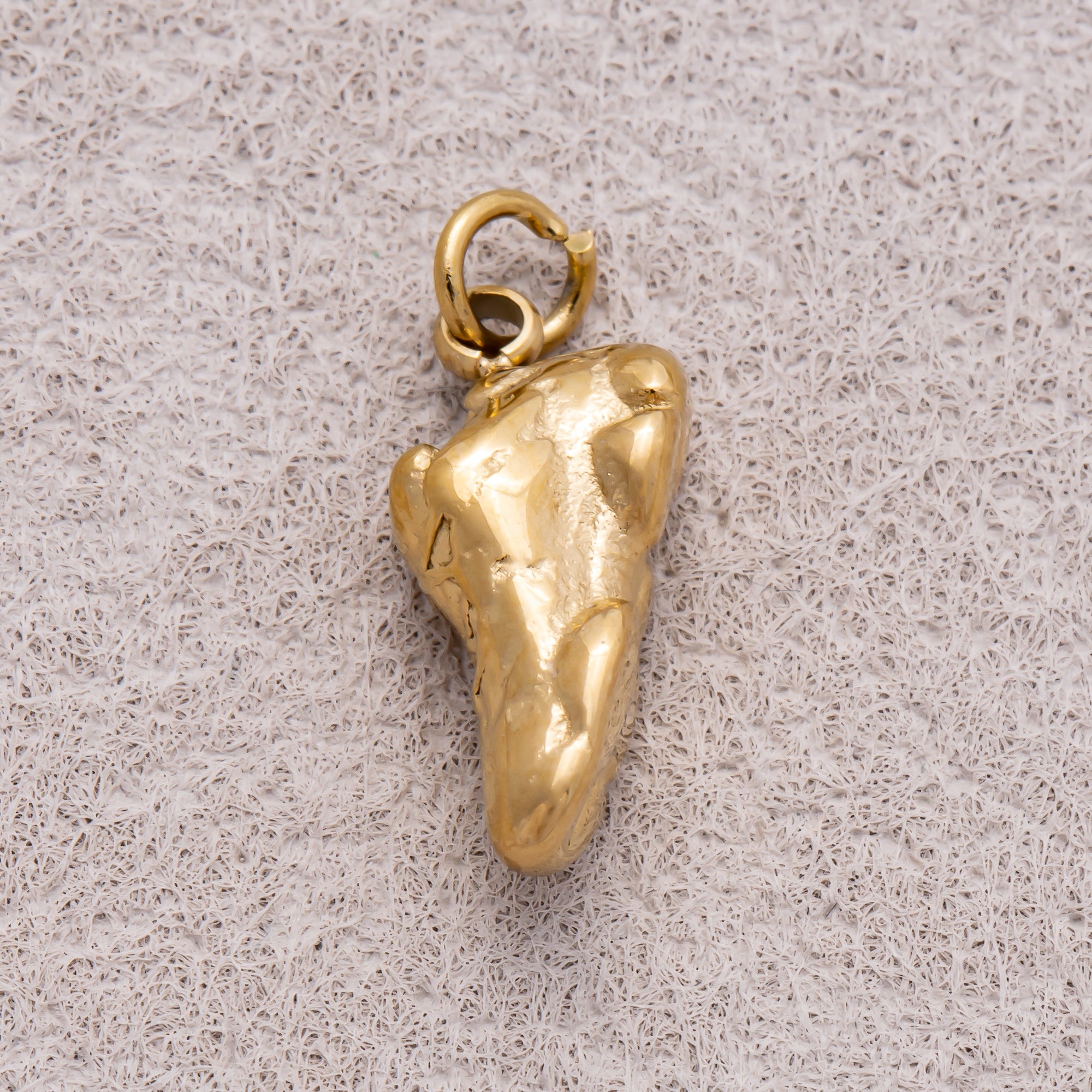 Gold PVD Stainless Steel Organic Nugget Mini Charm