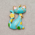 Gold PVD Stainless Steel Colorful Cute Kitten Enamel Charm