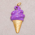 Gold PVD Stainless Steel Colorful Sweet Ice Cream Messes Cone Enamel Charm