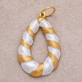 Gold PVD Stainless Steel Mother of Pearl Rope Teardrop Open Charm