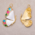 Gold PVD Stainless Steel Colorful Enamel Butterfly Charm Mariposa Pendant