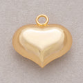 Gold PVD Stainless Steel Plain Dome Love Heart Charm