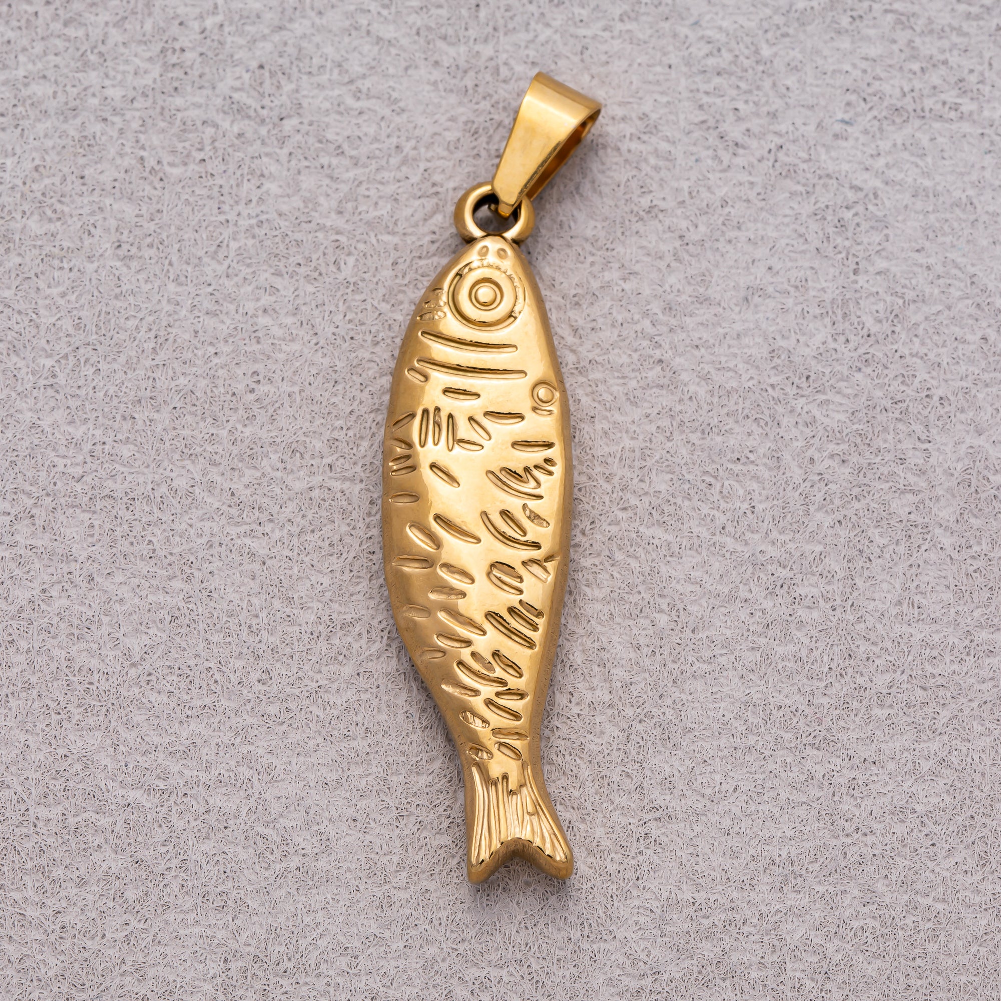 Launch Promo: 18K Gold PVD Stainless Steel Ocean Textured Fish Animal Pendant | Sold Each