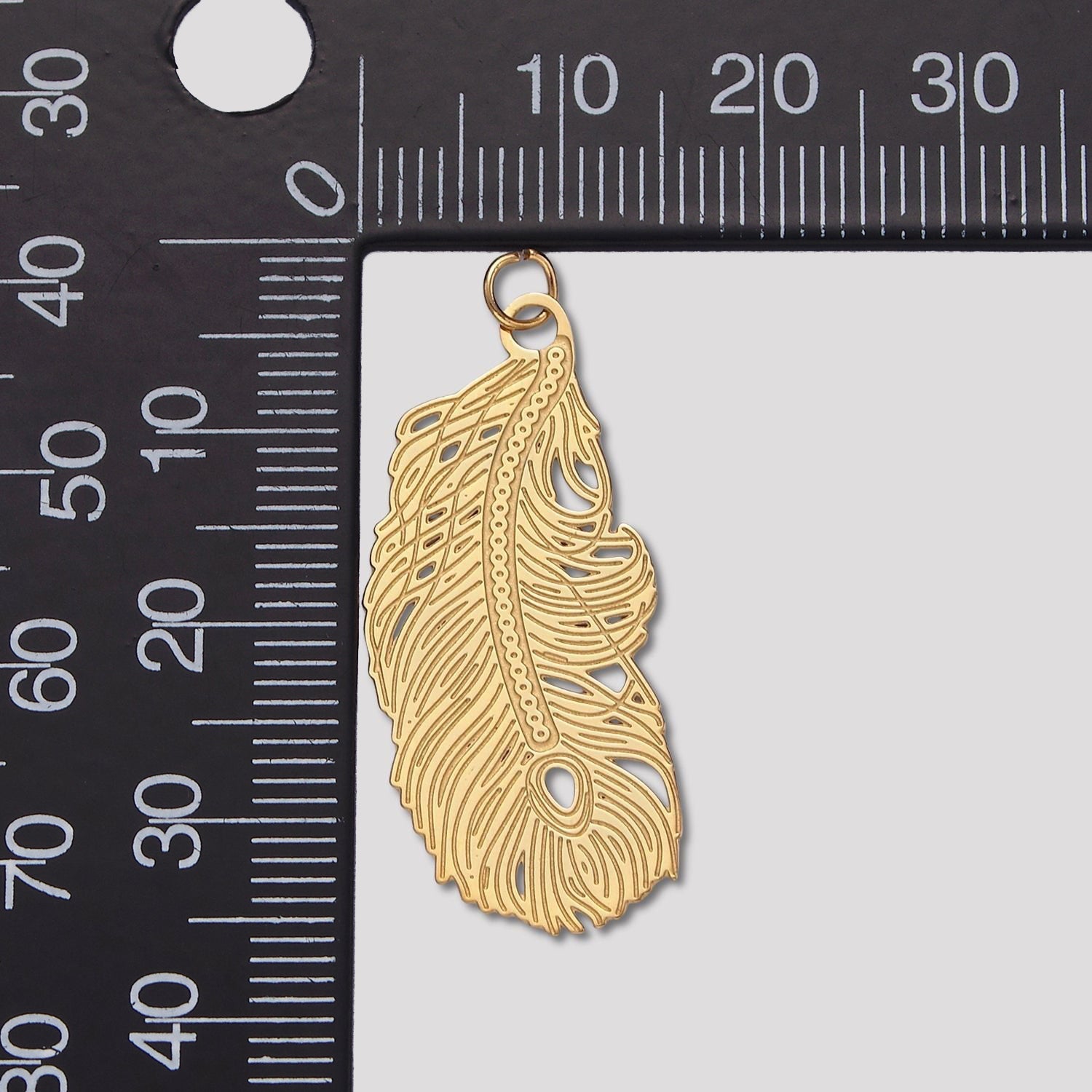 Launch Promo: 14K Gold PVD Stainless Steel Bohemian Spirit Feather Charm | Sold Each