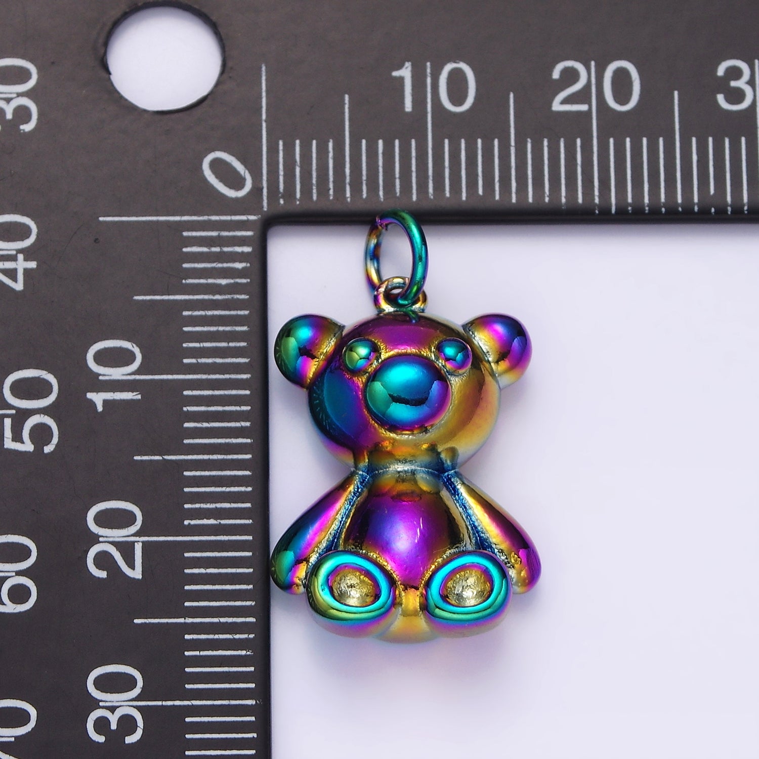 Launch Promo: Stainless Steel Hollow Rainbow Teddy Bear Charm | Sold Each