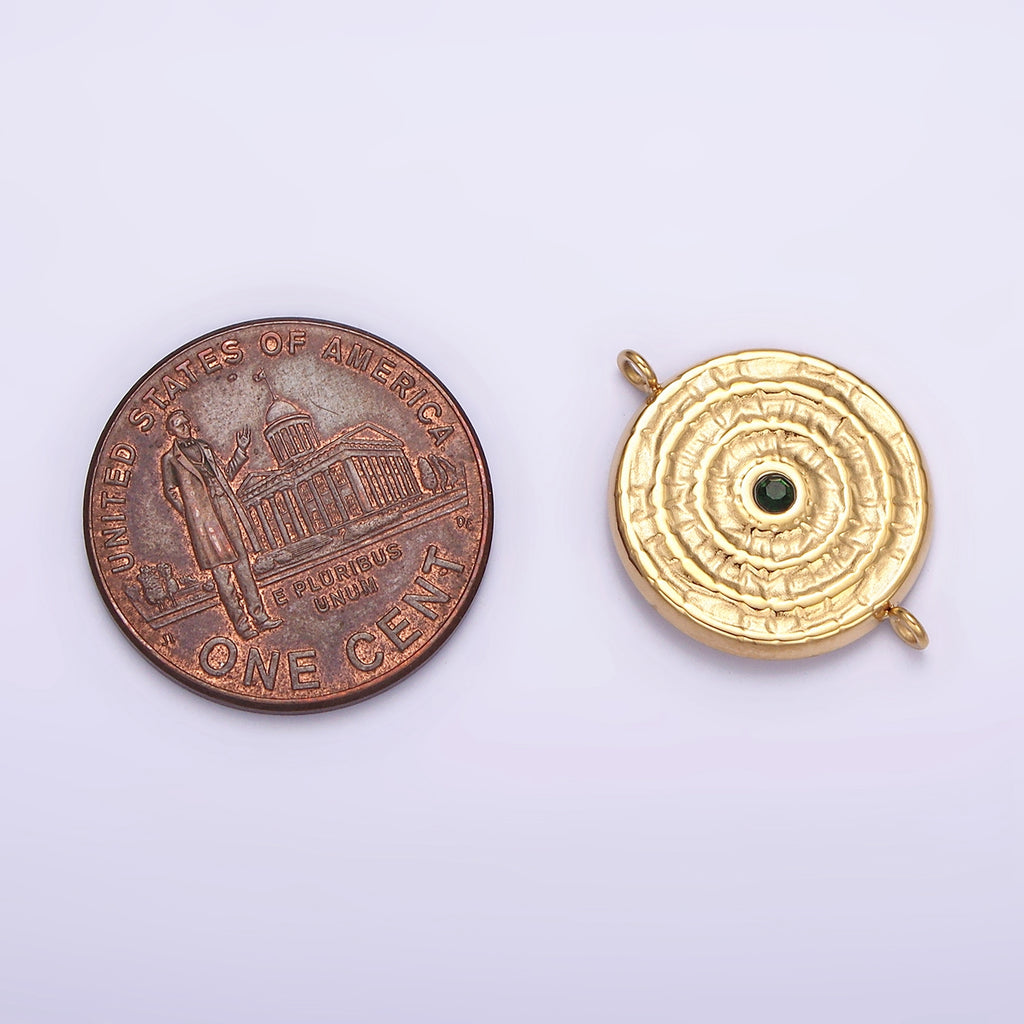 Launch Promo: 14K Gold PVD Stainless Steel Sunburst Spiral Medallion Connector | Sold Each