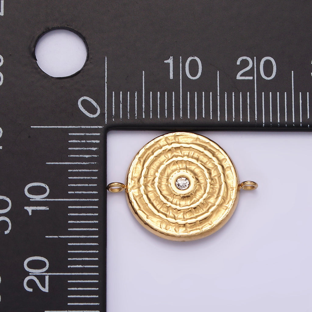 Launch Promo: 14K Gold PVD Stainless Steel Sunburst Spiral Medallion Connector | Sold Each