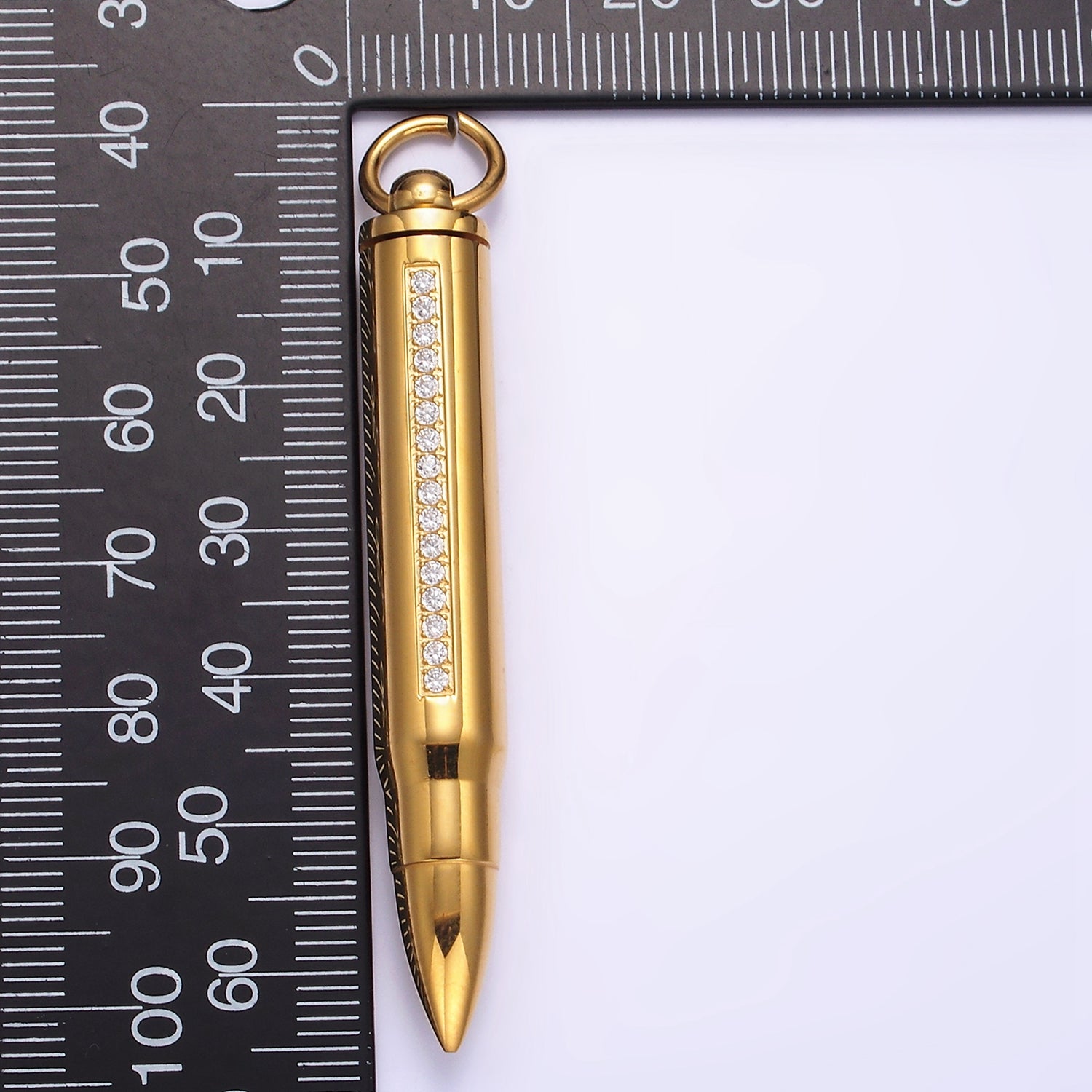 Launch Promo: 24K Gold PVD Stainless Steel Black Military Bullet Pendant | Sold Each