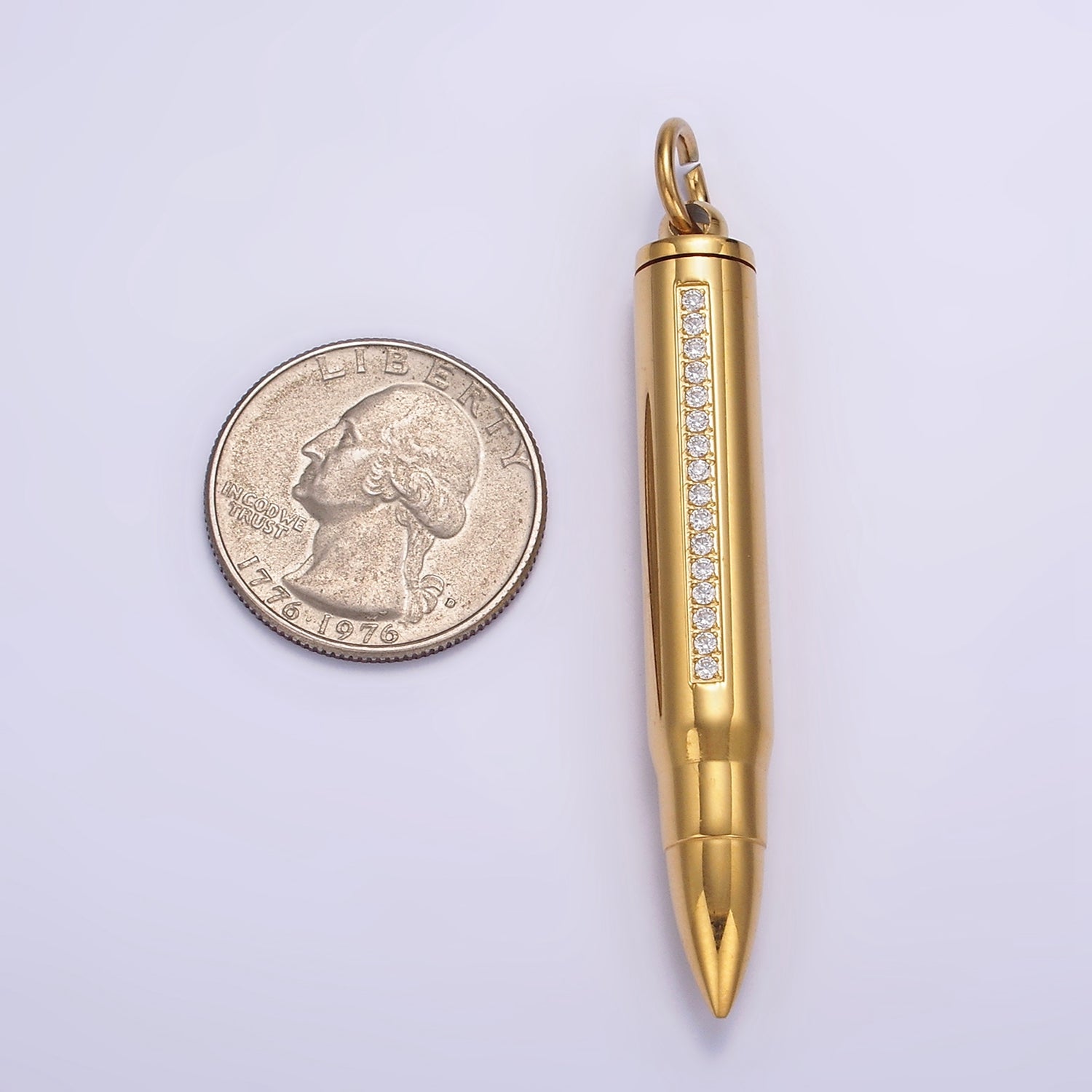 Launch Promo: 24K Gold PVD Stainless Steel Black Military Bullet Pendant | Sold Each