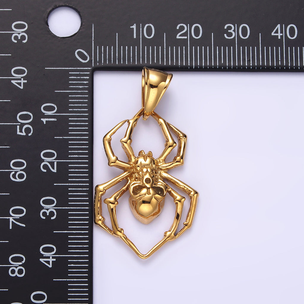 Launch Promo: 14K Gold PVD Stainless Steel Plain Spider Animal Pendant | Sold Each