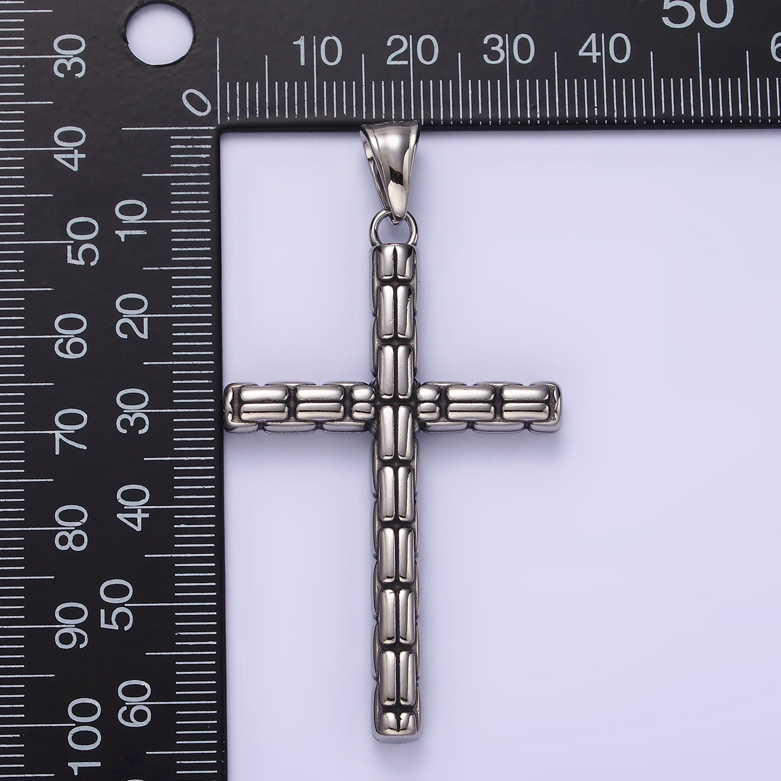 Launch Promo: Stainless Steel Textured Religious Cross Pendant | Sold Each