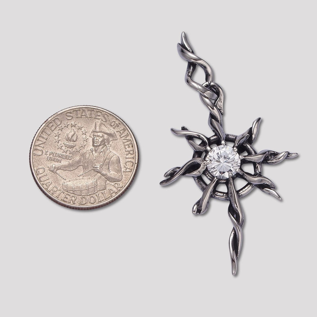 Launch Promo: Stainless Steel Gothic Starburst Cross Pendant | Sold Each