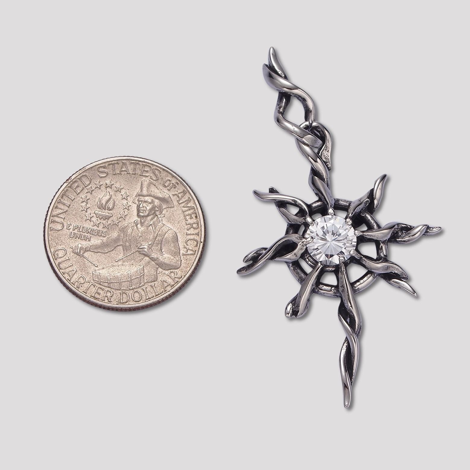 Launch Promo: Stainless Steel Gothic Starburst Cross Pendant | Sold Each
