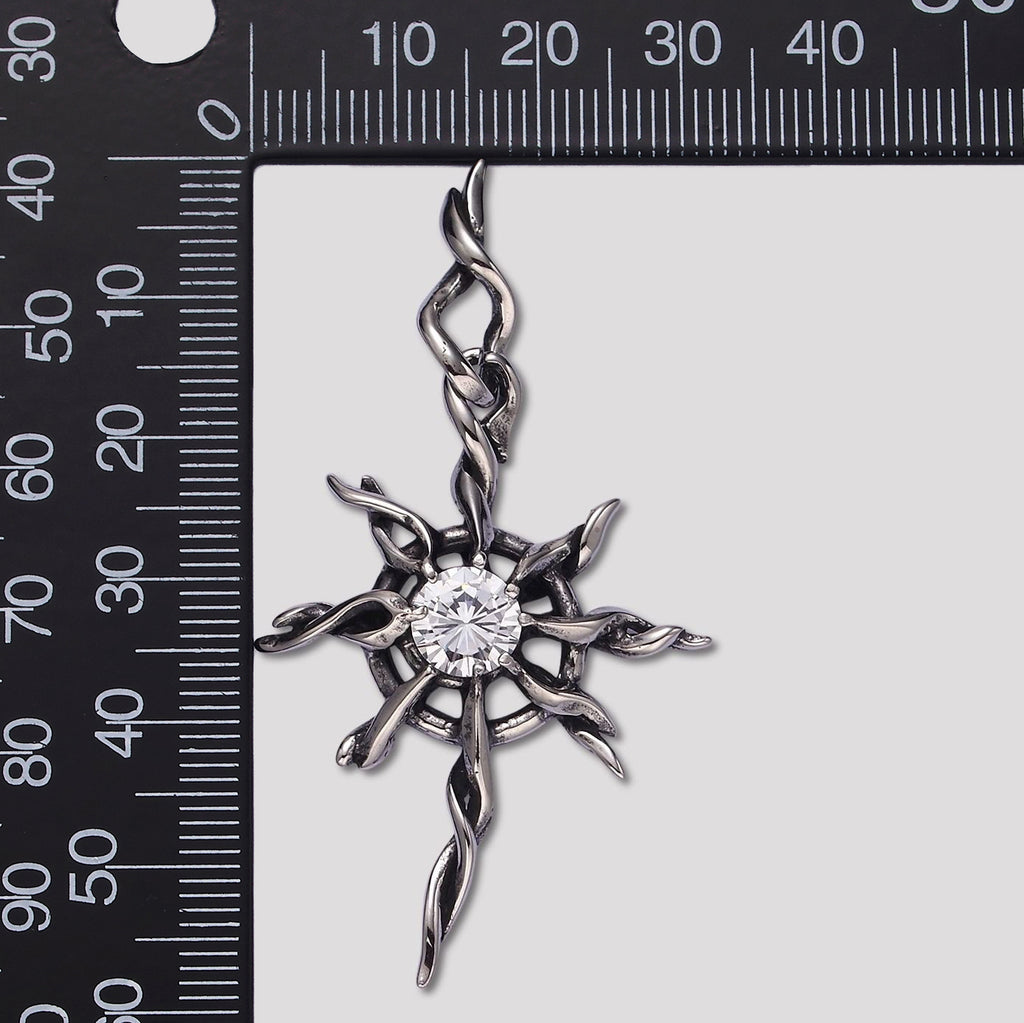 Launch Promo: Stainless Steel Gothic Starburst Cross Pendant | Sold Each