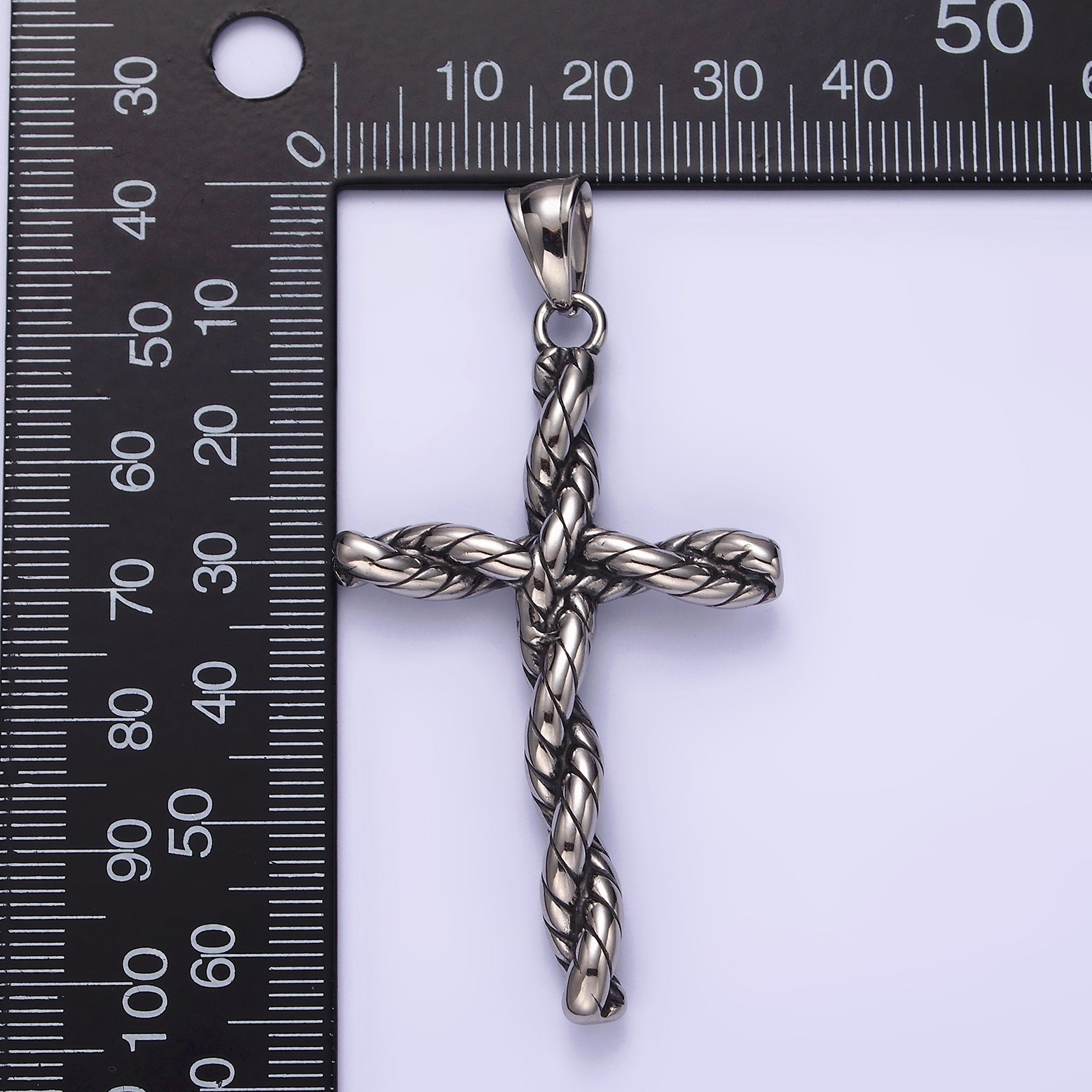 Launch Promo: Stainless Steel Spiral Rope Religious Cross Pendant | Sold Each