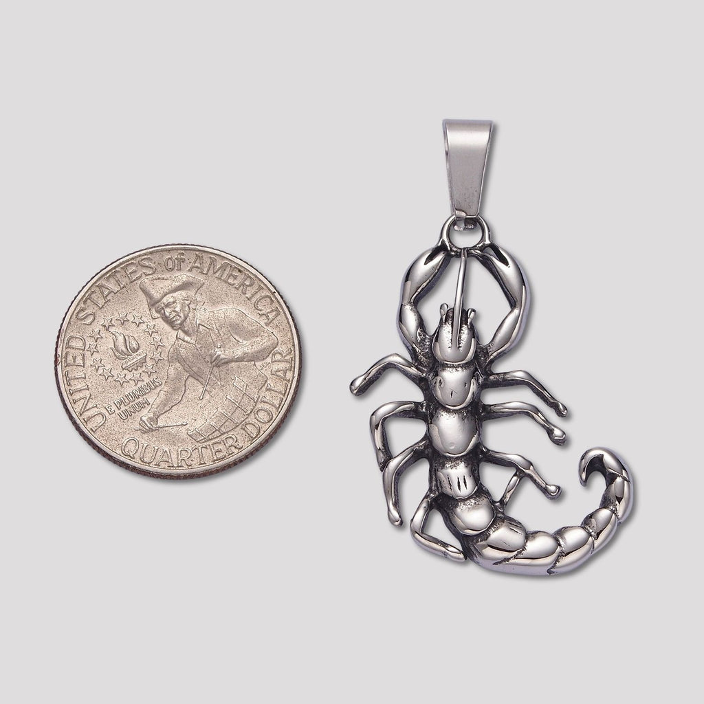 Launch Promo: Stainless Steel Scorpion Guardian Pendant | Sold Each