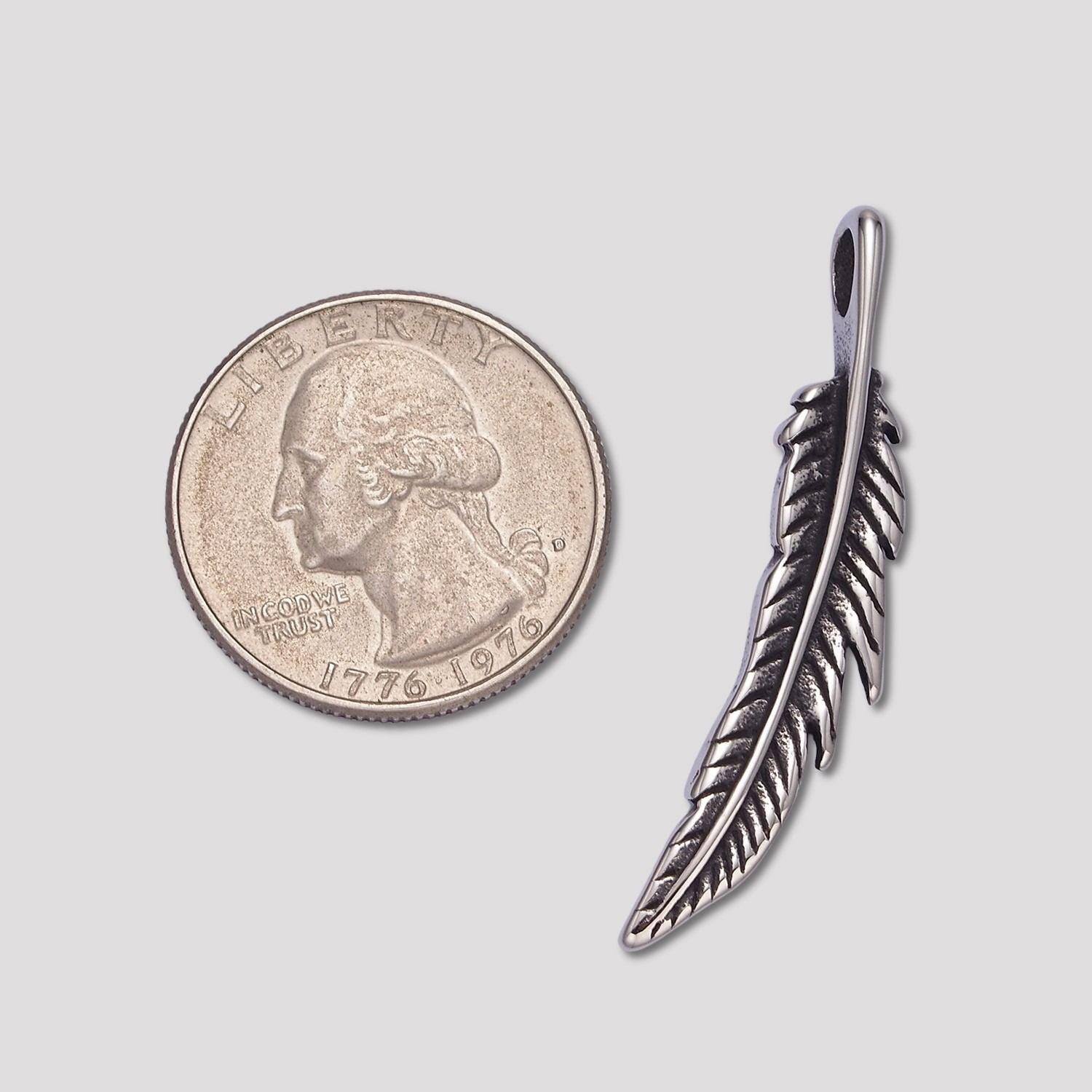 Launch Promo: Stainless Steel Antique Spirit Bohemian Feather Drop Pendant | Sold Each