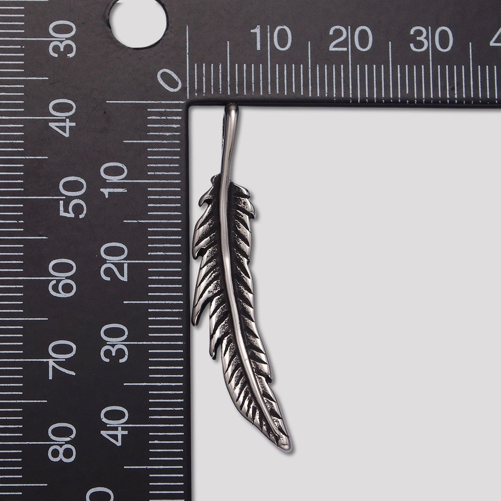 Launch Promo: Stainless Steel Antique Spirit Bohemian Feather Drop Pendant | Sold Each