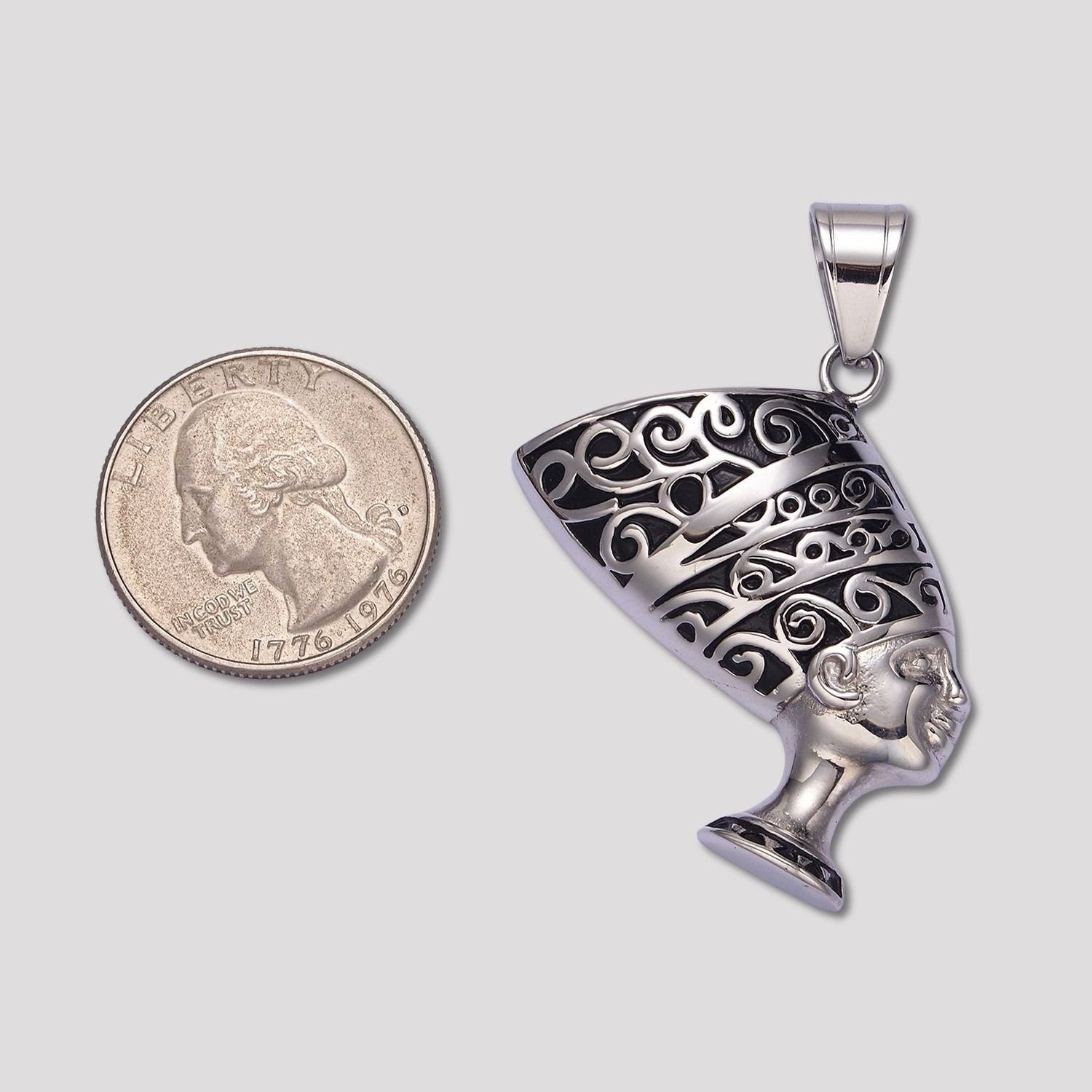 Launch Promo: Stainless Steel Nefertiti Queen Bust Pendant | Sold Each