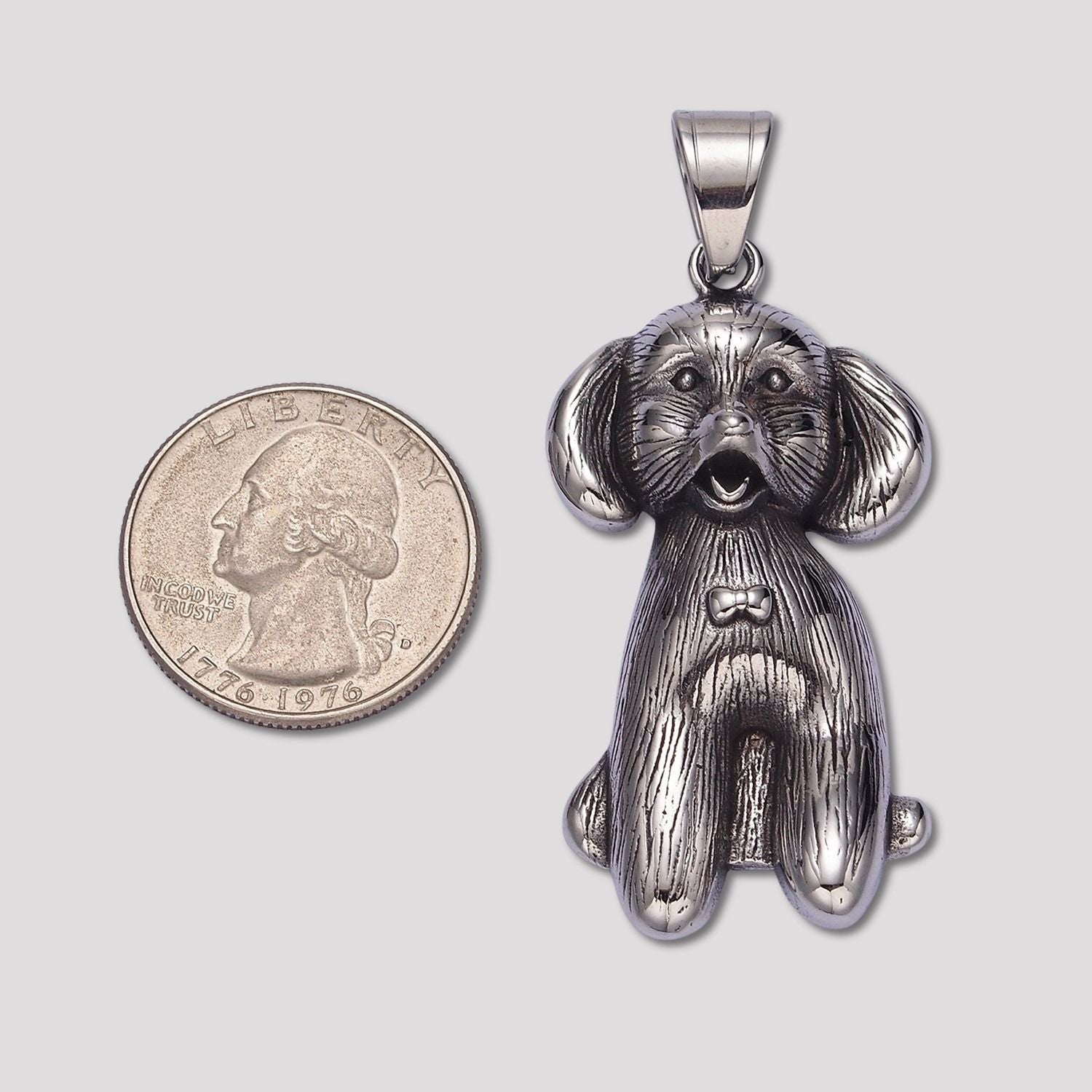 Launch Promo: Stainless Steel Antique Poodle Dog Animal Pendant | Sold Each