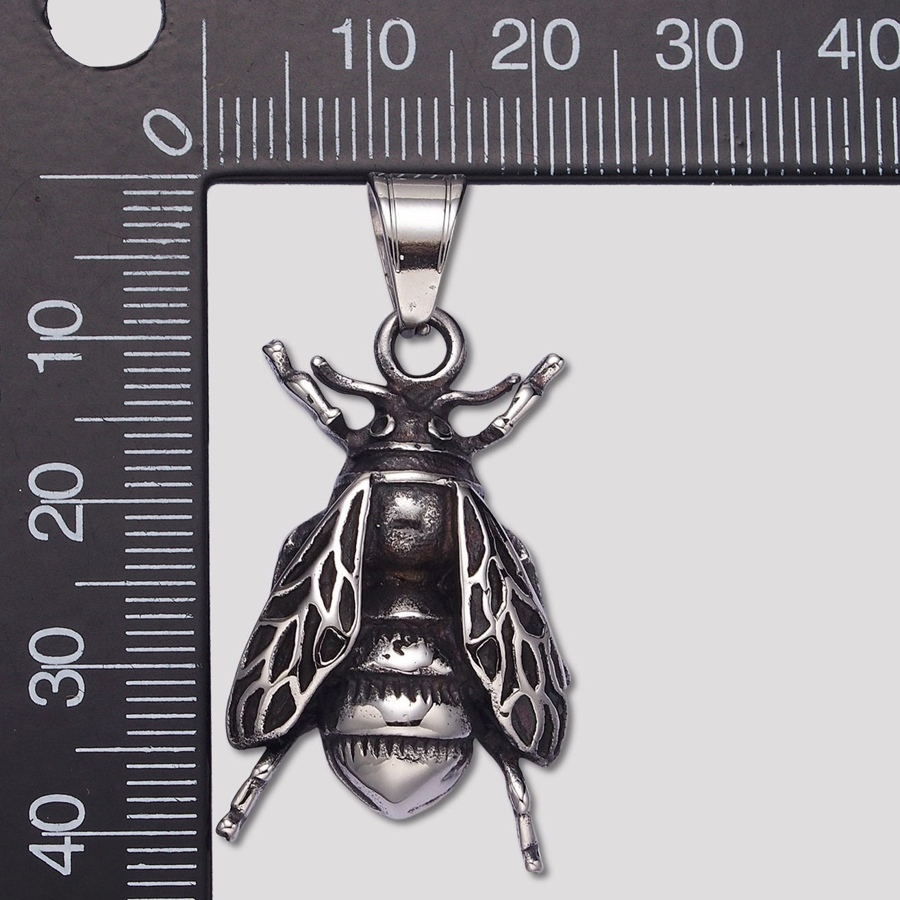 Launch Promo: Stainless Steel Vintage Textured Honeybee Animal Pendant | Sold Each