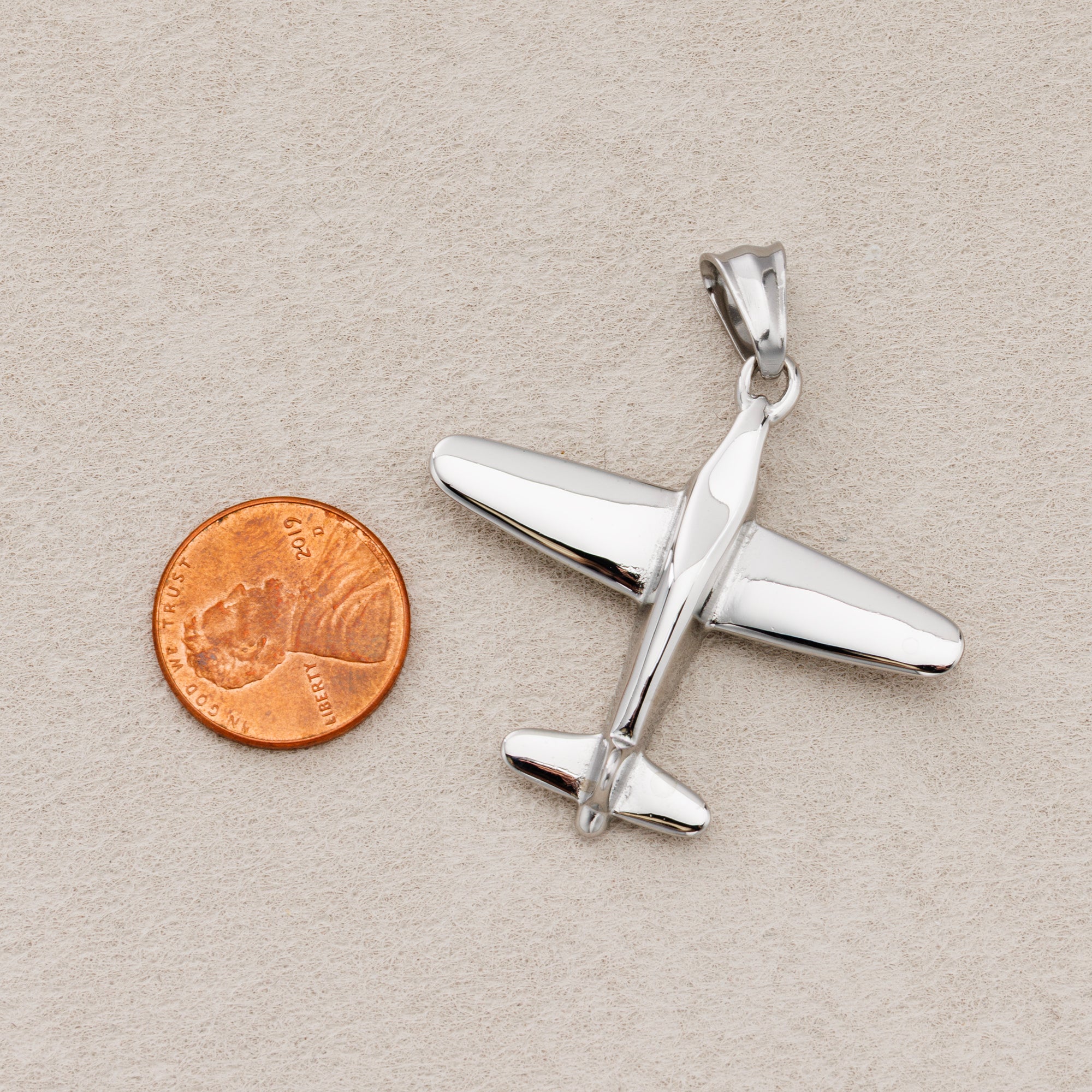 Launch Promo: Stainless Steel Sky Explorer Airplane Pendant | Sold Each