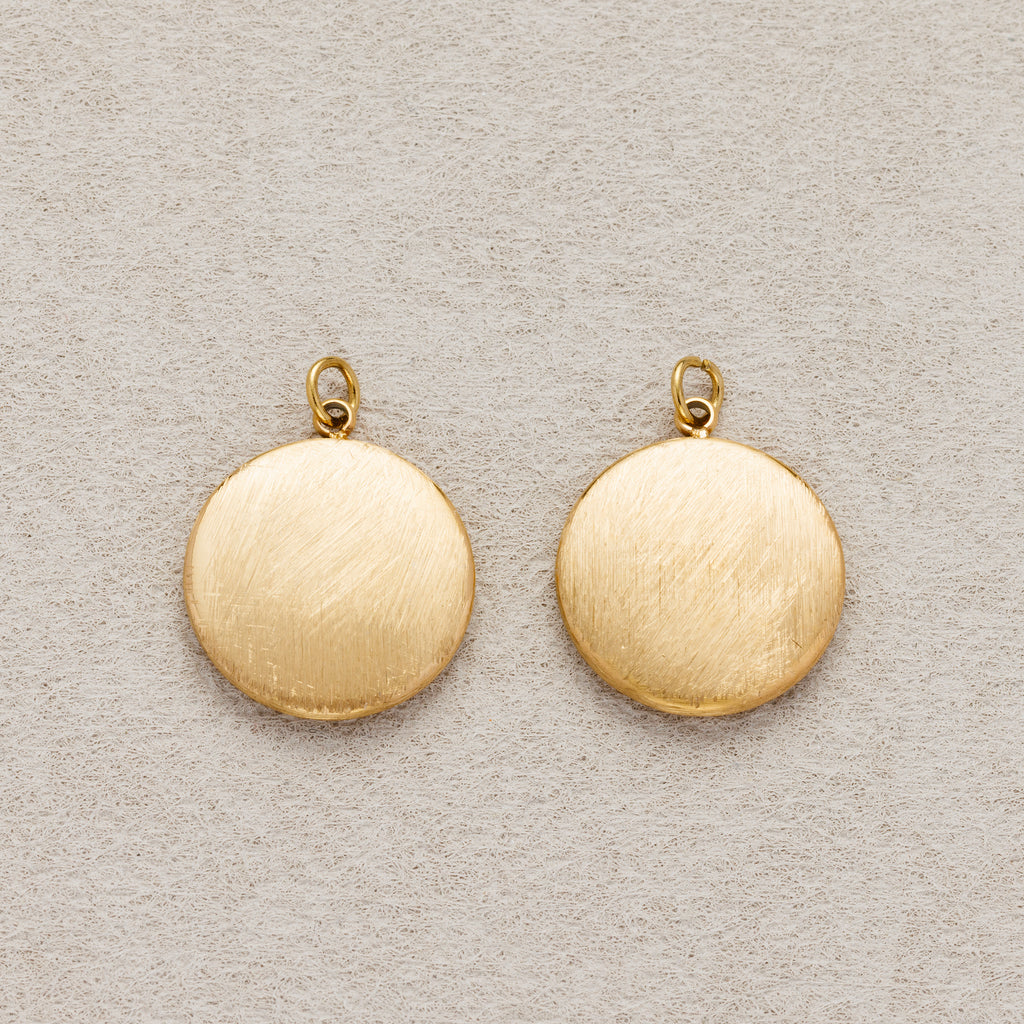 Launch Promo: 24K Gold PVD Stainless Steel Brushed Gold Circular Disk Charm | Sold Each